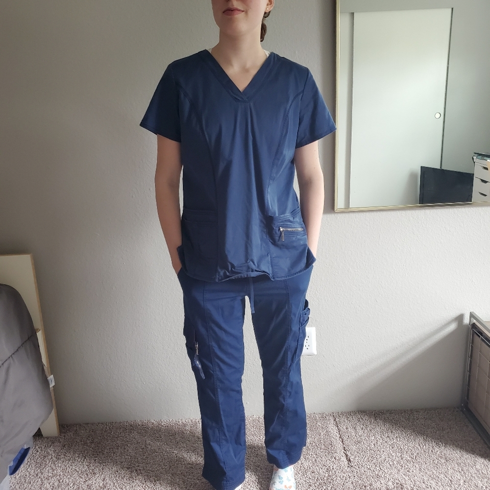 Navy Blue Blaire 9 Pocket Utility Scrub Pants